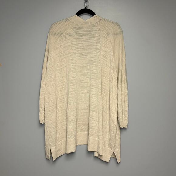 LOFT Plus Open Neutral Minimalist Beachy Lightweight Cardigan Womens Sz 14 - Picture 2 of 4
